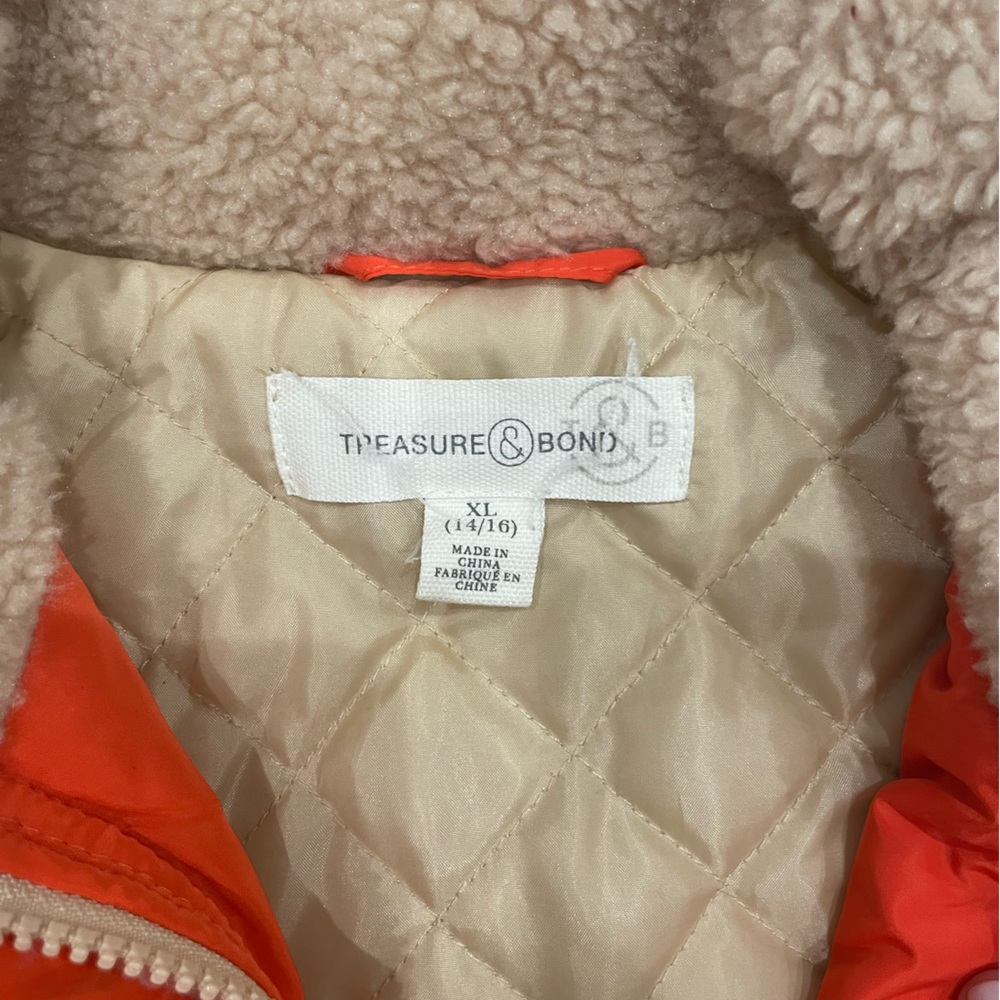 SOLD - Treasure & Bond Teddy Cropped Jacket sz 14/16 Girls or Women XS - Picture 3 of 8